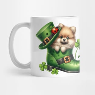 Pomeranian Dog Shoes For Patricks Day Mug